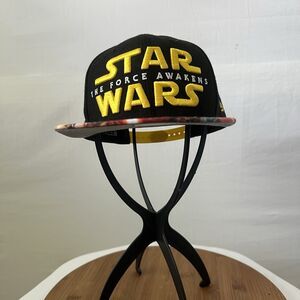 Star Wars The Force Awakens Snapback Hat Black Yellow Embroidered Flat Bill Cap